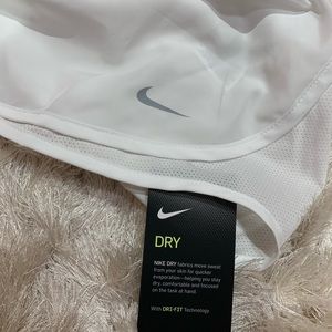 white nike running shorts